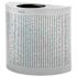 Rubbermaid Commercial Silhouettes Opn Top Half Round 12 Gallon Receptacle, Silvr