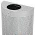 Rubbermaid Commercial Silhouettes Opn Top Half Round 12 Gallon Receptacle, Silvr