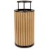 Alpine Industries 32-Gal OD Slatted Wood Style Steel Receptacle Bonnet Lid Cedar