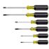 Klein Tools Black/Yellow 6-Piece Cushion Grip Screwdriver Set