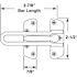 Generic Defender Sec Swing Bar Lk, 3-7/8in Bar Length, Zinc, Satin Nkl
