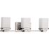 Progress Lighting Metric Three Light Brushed NICKEL Bath Light With Etched Glass