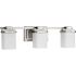 Progress Lighting Metric Three Light Brushed NICKEL Bath Light With Etched Glass