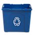 Rubbermaid Commercial Stckng Recylebn,rctngulr,plyethyle,18gal,ble, Package Of 2