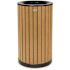 Alpine Industries 32-Gallon OD Steel Trash Receptacle Slatted Wood Style Plast