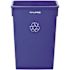 Alpine Industries Slim 23 Gallon Blue Recycling Waste Receptacle Trash Can Bin