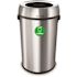 Alpine Industries 17-Gallon Stainless Steel Open Top Compost Bin Trash Can