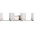 Progress Lighting Metric Four Light Brushed NICKEL Bath Light With Etched Glass