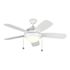 Generation Lighting Discus Classic 44 In. 5-Blade Led Ceiling Fan W/ Light (White)