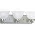 Progress Lighting Economy Fluted Glass Three Light Prismatic NICKEL Bath Light