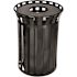 Alpine Industries Outdoor Metal Waste Receptacle - 38 Gallon Black