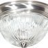 Monument NICKEL Three-Light 15 Flush Mount With Clear Ribbed Glass