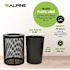 Alpine Industries Outdoor Diamond Steel Trash Can With Flat Lid 36 Gallon Black