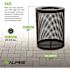 Alpine Industries Outdoor Diamond Steel Trash Can With Flat Lid 36 Gallon Black