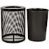 Alpine Industries Outdoor Diamond Steel Trash Can With Flat Lid 36 Gallon Black