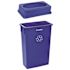 Alpine Industries 23 Gallon Blue Trash Can Recycle Bin And Drop Slot Lid