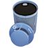 Alpine Industries Outdoor Diamond Steel Trash Can-Rain Bonnet Lid 36 Gallon Blue