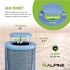 Alpine Industries Outdoor Diamond Steel Trash Can-Rain Bonnet Lid 36 Gallon Blue