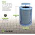 Alpine Industries Outdoor Diamond Steel Trash Can-Rain Bonnet Lid 36 Gallon Blue