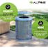 Alpine Industries Outdoor Diamond Steel Trash Can-Rain Bonnet Lid 36 Gallon Blue
