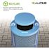 Alpine Industries Outdoor Diamond Steel Trash Can-Rain Bonnet Lid 36 Gallon Blue