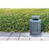 Alpine Industries Outdoor Diamond Steel Trash Can-Rain Bonnet Lid 36 Gallon Blue