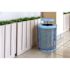 Alpine Industries Outdoor Diamond Steel Trash Can-Rain Bonnet Lid 36 Gallon Blue