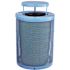 Alpine Industries Outdoor Diamond Steel Trash Can-Rain Bonnet Lid 36 Gallon Blue
