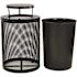 Alpine Industries Outdoor Diamond Steel Trash Can-Rain Bonnet Lid 36 Gal Black