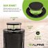 Alpine Industries Outdoor Diamond Steel Trash Can-Rain Bonnet Lid 36 Gal Black