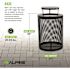 Alpine Industries Outdoor Diamond Steel Trash Can-Rain Bonnet Lid 36 Gal Black