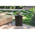 Alpine Industries Outdoor Diamond Steel Trash Can-Rain Bonnet Lid 36 Gal Black