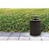 Alpine Industries Outdoor Diamond Steel Trash Can-Rain Bonnet Lid 36 Gal Black