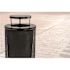 Alpine Industries Outdoor Diamond Steel Trash Can-Rain Bonnet Lid 36 Gal Black