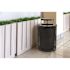 Alpine Industries Outdoor Diamond Steel Trash Can-Rain Bonnet Lid 36 Gal Black