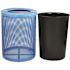 Alpine Industries Outdoor Diamond Steel Trash Can With Flat Lid 36 Gallon Blue