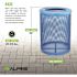 Alpine Industries Outdoor Diamond Steel Trash Can With Flat Lid 36 Gallon Blue