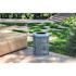 Alpine Industries Outdoor Diamond Steel Trash Can With Flat Lid 36 Gallon Blue