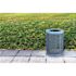 Alpine Industries Outdoor Diamond Steel Trash Can With Flat Lid 36 Gallon Blue