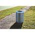 Alpine Industries Outdoor Diamond Steel Trash Can With Flat Lid 36 Gallon Blue