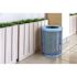 Alpine Industries Outdoor Diamond Steel Trash Can With Flat Lid 36 Gallon Blue