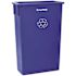 Alpine Industries Blue Trash Can Recycle Bin And Paper Slotted Recycling Lid