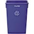 Alpine Industries Blue Trash Can Recycle Bin And Paper Slotted Recycling Lid