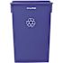 Alpine Industries Blue Trash Can Recycle Bin And Paper Slotted Recycling Lid