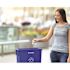Alpine Industries Blue Trash Can Recycle Bin And Paper Slotted Recycling Lid