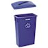 Alpine Industries Blue Trash Can Recycle Bin And Paper Slotted Recycling Lid
