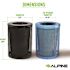 Alpine Industries Outdoor Diamond Steel Blue/black Trash Can-Flat Lid 72 Gallon