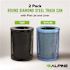 Alpine Industries Outdoor Diamond Steel Blue/black Trash Can-Flat Lid 72 Gallon