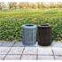 Alpine Industries Outdoor Diamond Steel Blue/black Trash Can-Flat Lid 72 Gallon