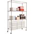 Alera Complete Wire 4-Shelf Unit W/caster, 48 X 18 X 72, Black Anthracite